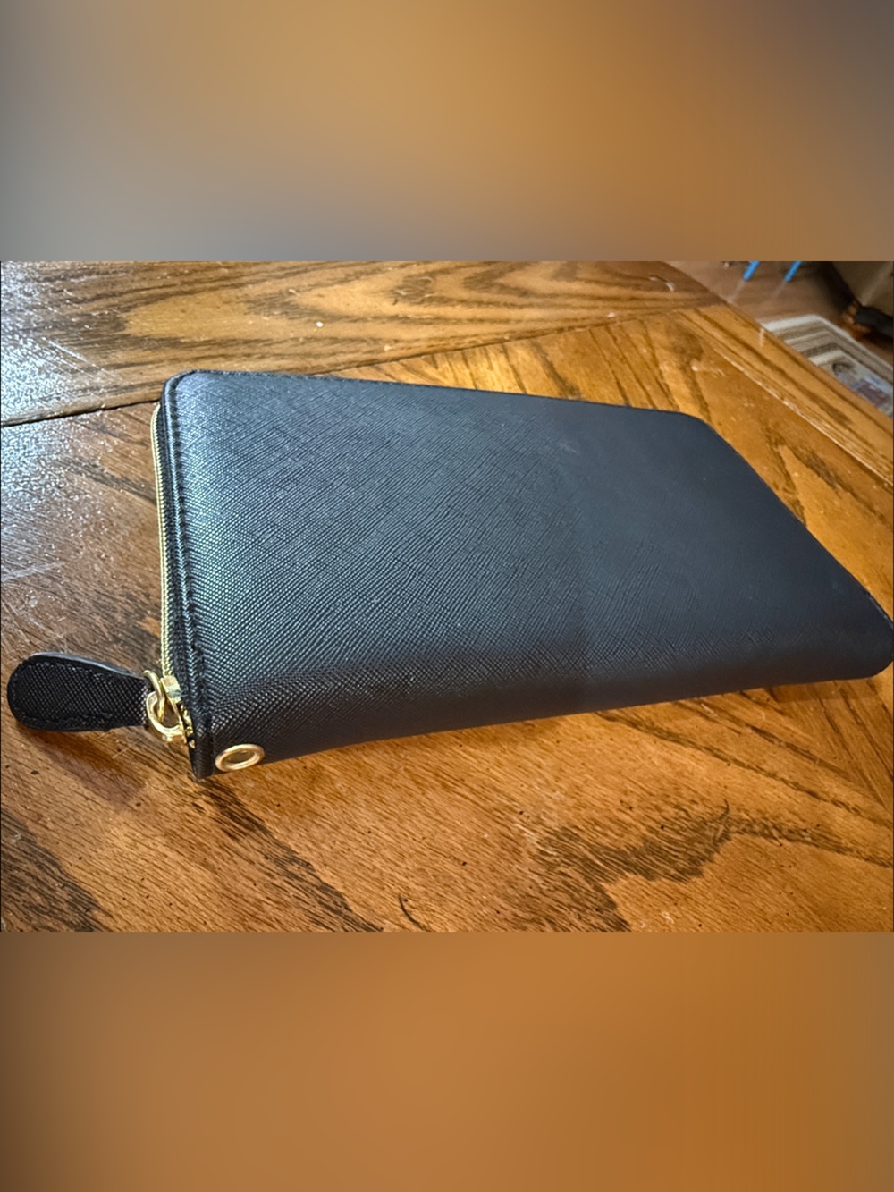 Faux Leather Cash Budget Wallet Binder with Striped Envelopes